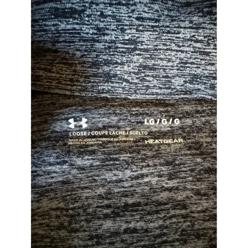 Under Armour Womens HeatGear Quarter Zip Pullover Space Dye Grey Black Large - Picture 6 of 7